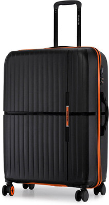 NASHER MILES Springfield Hard-Sided Polypropylene Check-in Luggage Black 65cm Trolley Bag Check-in Suitcase 8 Wheels - 24 inch