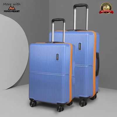 MOVE-MEANT Number Lock Poly Carbonate 360 Degree Wheels Trolly Bag For Men & Women Cabin & Check-in Set 8 Wheels - 24 inch