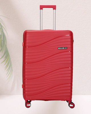 KILLER Large Check-in Suitcase (75 Cm) 8 Wheels – Hard-sided Polypropylene Check-In Luggage – Red For Rs. 1699 @ 72 %
