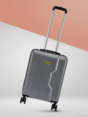 WROGN Vivid-Light-Weight & Durable Polycarbonate Silver Hard Luggage Cabin Suitcase 8 Wheels - 20 Inch