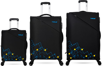 Timus Flash Plus Stylish Cabin & Check In Trolley Luggage Combo Set 3–58cm,68cm,78cm Expandable  Cabin & Check-in Set 8 Wheels - 30 inch