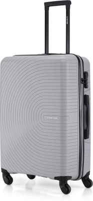 Stony Brook by Nasher Miles Crescent Hard-Sided Polypropylene Check-in Silver Grey 65cm Trolley Bag Check-in Suitcase 4 Wheels - 24 inch