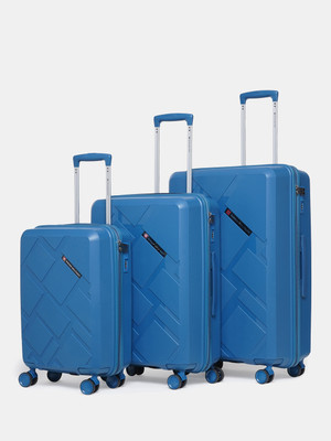 SWISS MILITARY Star Hard Trolley Navy (55,65,75CM), 360° Wheels and Durable Build Cabin Suitcase 8 Wheels - 28 inch