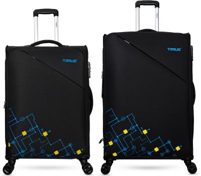 Timus Flash Plus Stylish Check-in Travel Combo Set 68 cm & 78 cm Trolley luggage. Expandable  Check-in Suitcase 8 Wheels - 30 inch