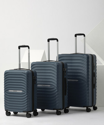 Wildcraft Helios_Trolley : Navy : C+M+L Cabin & Check-in Set 8 Wheels - 40 Inch
