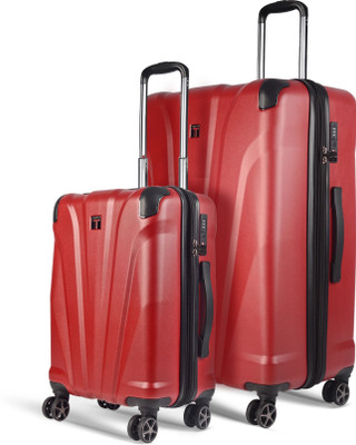 Timus Leolite Expandable Premium Polycarbonate Small & Large Suitcase Combo (58,78cm) Expandable  Cabin & Check-in Set 8 Wheels - 28 inch