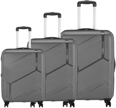 SAFARI Polypropylene 5 Years Warranty Set of 3 Trolley Bags (55 & 67 & 76 cm) Cabin & Check-in Set 4 Wheels - 29 inch