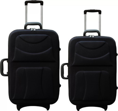 MSQ ENTERPRISE Soft Body Set of 2 Luggage 2 Wheels Expandable  Check-in Suitcase 2 Wheels - 24 inch