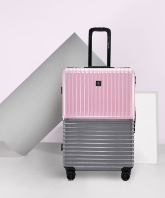 NASHER MILES Istanbul Hard-Sided ABS and PC Check-In Luggage Pink and Grey 75cm Trolley Bag Check-in Suitcase 4 Wheels - 28 inch