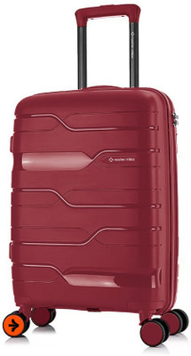 NASHER MILES Paris Hard-sided Polypropylene Cabin Luggage Maroon 20 inch |55cm Trolley bag Cabin Suitcase 8 Wheels - 20 inch