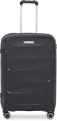SWISS MILITARY EDGE Anti Theft Zipper TSA Lock Unique 3D Design with Mesh Pocket Check-in Suitcase 8 Wheels - 24 inch