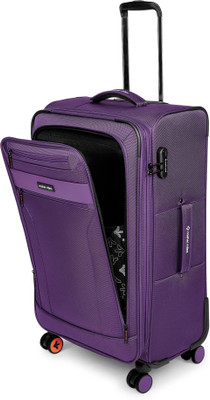NASHER MILES Berlin Expander Soft-Sided Polyester 28 Inch Lightweight Travel Trolley Bag Expandable  Check-in Suitcase 8 Wheels - 28 inch