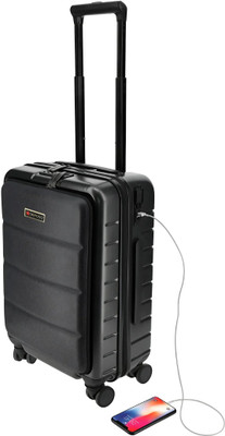 Skross Overnighter Trolley Bag | With USB Port, Double Spin Wheels, TSA Lock Check-in Suitcase 4 Wheels - 28 inch