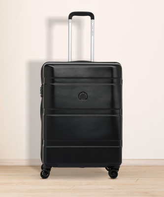 DELSEY PARIS Airship 3.0 Polycarbonate 76 cm 4 Double Wheels Black Hard Luggage Trolley Bag Check-in Suitcase 8 Wheels - 30 Inch