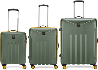 ARISTOCRAT Falcon Pro S+M+L Suitcase Polycarbonate | Trolley Bag With Combination Lock Cabin & Check-in Set 8 Wheels - 30 Inch