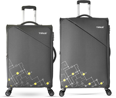 Timus Flash Plus Stylish Check-in Travel Combo Set 68 cm & 78 cm Trolley luggage. Expandable  Check-in Suitcase 8 Wheels - 30 inch