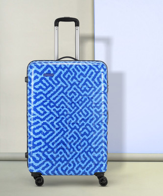 ARISTOCRAT Bravo Check-In Luggage – 75Cm,Blue, Printed Hardcase, 8Wheels, 5 Year Warranty Check-in Suitcase 8 Wheels – 29 Inch