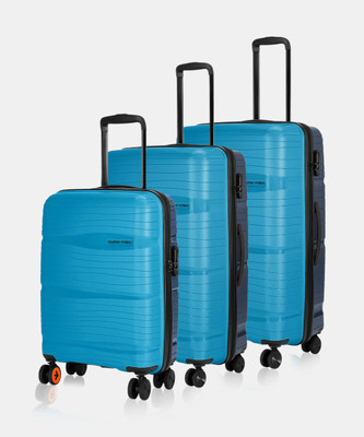 NASHER MILES Nicobar Hard-sided Luggage Set of 3 Teal and Blue Trolley Bags (55, 65 & 75 Cm) Cabin & Check-in Set 8 Wheels - 28 inch