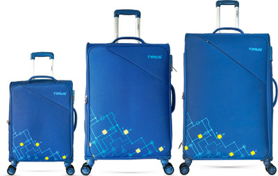 Timus Flash Plus Stylish Cabin & Check In Trolley Luggage Combo Set 3–58cm,68cm,78cm Expandable  Cabin & Check-in Set 8 Wheels - 30 inch