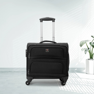SWISS MILITARY Soft-Sided Overnighter Bag cum Laptop Roller Case Overnighter & Briefcase 4 Wheels - 18 inch