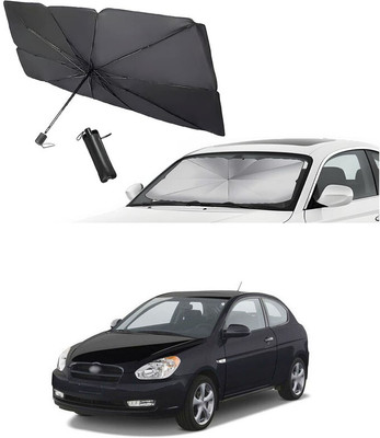 GONAMA Windshield Sun Shade For Hyundai Universal For Car(Black)