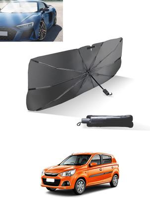 MATIES Windshield Sun Shade For Maruti Suzuki Alto K10(Black, Silver)