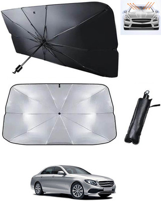 RKPSP Windshield Sun Shade For Mercedes Benz E220(Black, Silver)