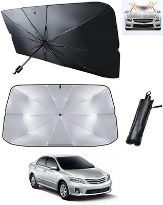 RKPSP Windshield Sun Shade For Toyota Altis(Black, Silver)