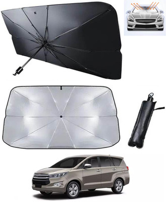 RKPSP Windshield Sun Shade For Toyota Innova Crysta(Silver, Black)