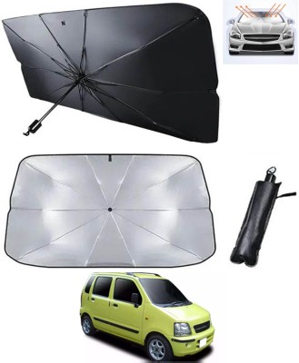 RKPSP Windshield Sun Shade For Maruti Suzuki Universal For Car(Silver, Black)