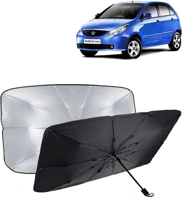 Kingsway Dashboard, Windshield Sun Shade For Tata Vista(Black, Silver)