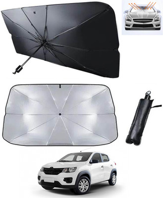 RKPSP Windshield Sun Shade For Renault Kwid(Silver, Black)