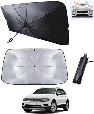 RKPSP Windshield Sun Shade For Volkswagen Tiguan(Silver, Black)