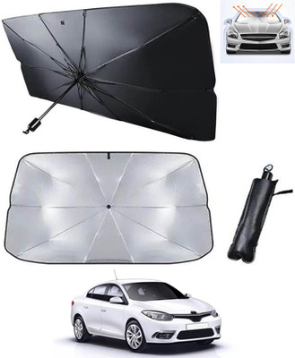 RKPSP Windshield Sun Shade For Renault Fluence(Silver, Black)