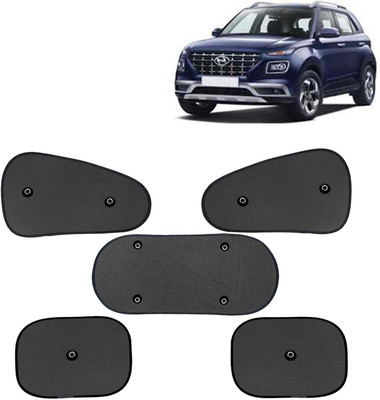 Kingsway Side Window, Rear Window, Windshield Sun Shade For Hyundai Venue(Black)