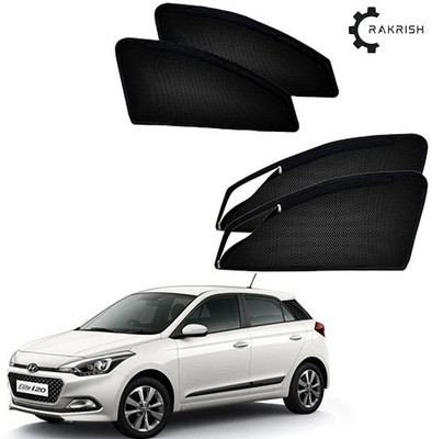 S M Decor Rear Window, Side Window Sun Shade Elite i20(Black)