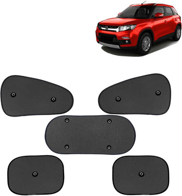 Kingsway Side Window, Rear Window, Windshield Sun Shade For Maruti Suzuki Vitara Brezza(Black)
