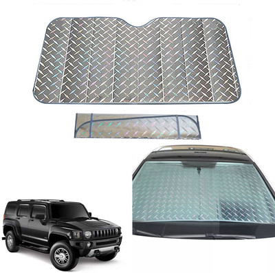 AUTO PEARL Dashboard, Windshield Sun Shade For Tata Hummer H3(Grey)