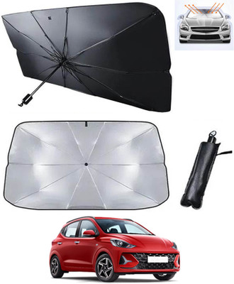 RKPSP Windshield Sun Shade For Hyundai Grand i10 NIOS(Silver, Black)
