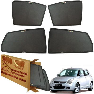 WolkomHome Side Window Sun Shade For Maruti Suzuki Universal For Car(Black)