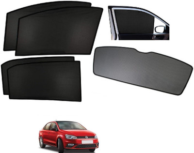 AuTO ADDiCT Side Window, Rear Window Sun Shade For Volkswagen Vento(Black)