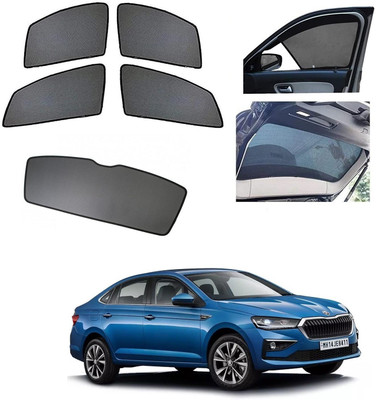 AuTO ADDiCT Side Window, Rear Window Sun Shade For Skoda(Black)