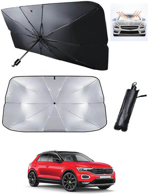 MATIES Windshield Sun Shade For Volkswagen Universal For Car(Black, Silver)