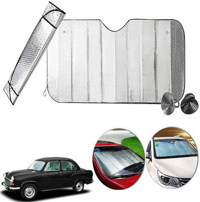 AUTO PEARL Dashboard, Windshield Sun Shade For HM Ambassador(Silver, Black)