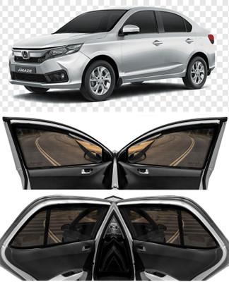 GATIMAN Side Window, Rear Window Sun Shade For Honda Amaze(Black)