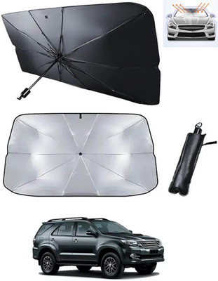 RKPSP Windshield Sun Shade For Toyota Fortuner(Black, Silver)