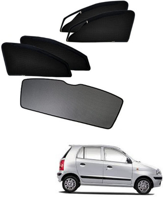 Top Vechile Rear Window, Side Window Sun Shade For Hyundai Santro Xing(Black)