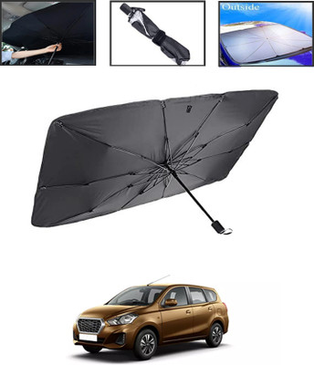 MSNP Windshield Sun Shade For Datsun Universal For Car(Black, Silver)