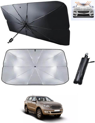 RKPSP Windshield Sun Shade For Ford Endeavour(Black, Silver)