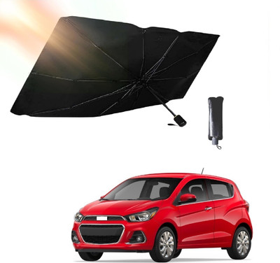 ROSHNEER ENTERPRISES Windshield Sun Shade For Chevrolet Spark(Black, Silver)